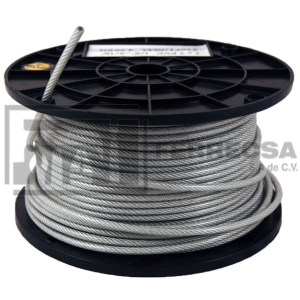 CABLE DE ACERO CON FORRO 1/8 ROLLO 75 MTS. 213597