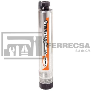 BOMBA TIPO BALA PARA AGUA LIMPIA 1/2HP. EVANS SSX1ME050F2C*