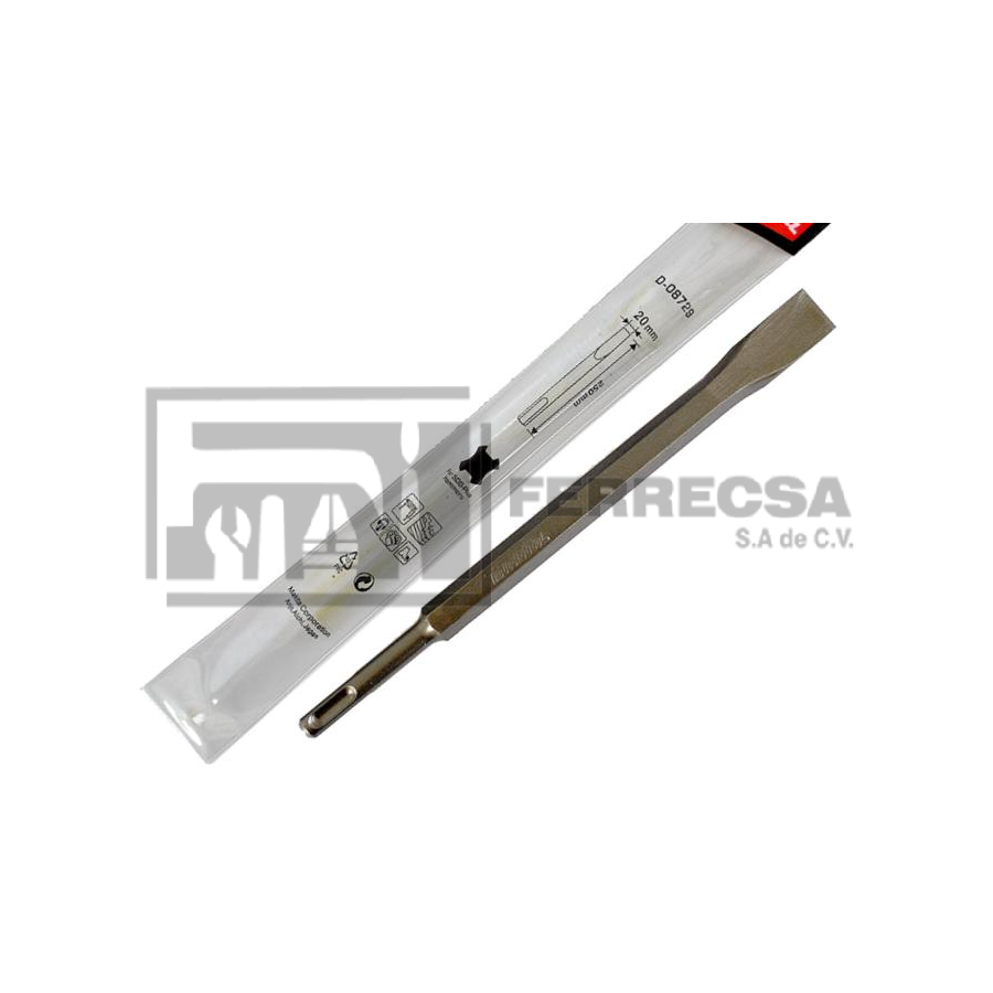 CINCEL PLANO SDS PLUS 20 X 250 MM D08729 MAKITA* - Tienda Ferrecsa