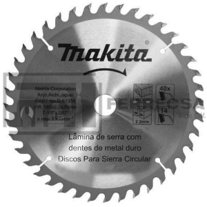 SIERRA 7 1/4 X 40D PARA MADERA MAKITA D51356