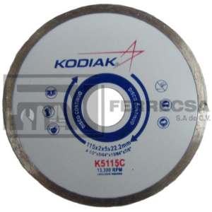 DISCO DIAMANTE CONTINUO 4 1/2" KODIAK K5115C