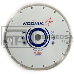 DISCO DIAMANTE SEGMENTADO 9" KODIAK K5230S