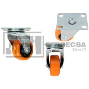 RODAJA PVC NARANJA GIRATORIA 4" 90KG ZF5115