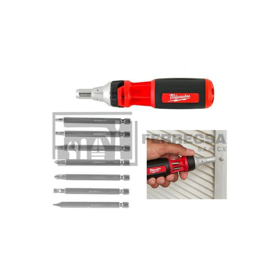 Milwaukee 48-22-2322 Multibit-Antrieb Mit Ratsche – 9-in-1, Magnetisch & Hohes Drehmoment