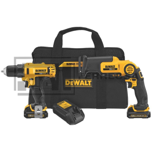 COMBO 12V 1.5AMP TALADRO 3/8" SIERRA SABLE DCK212S2 DEWALT*