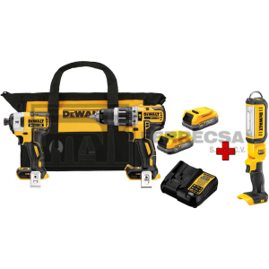 COMBO 20V 2AMP ROTOMARTILLO Y LLAVE DE IMPACTO DCK287E2-B3+DCL050 DEWALT*