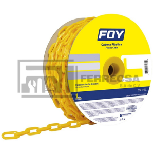 CADENA DE PLASTICO 1/4" (6MM) 25 MTR AMARILLA 143421 FOY