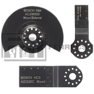 JGO DE ACCESORIOS 3PZA PARA MULTICORTADOR BOSCH MADERA 2608662343*