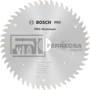 SIERRA CIRCULAR 5-1/2" X 60D ALUMINIO 2608837754 BOSCH*