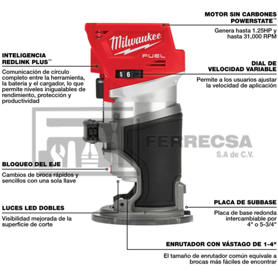 ROUTER 1/4" M18 VV FUEL 2723-20 MILWAUKEE*