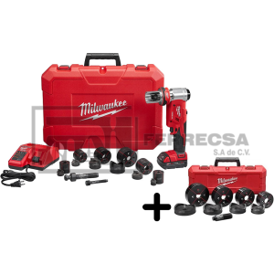 KIT SACABOCADO PUNCH 1/2"-4" M18 2AMP 2677-23 ACERO CAL14-INOX CAL16 MILWAUKEE*