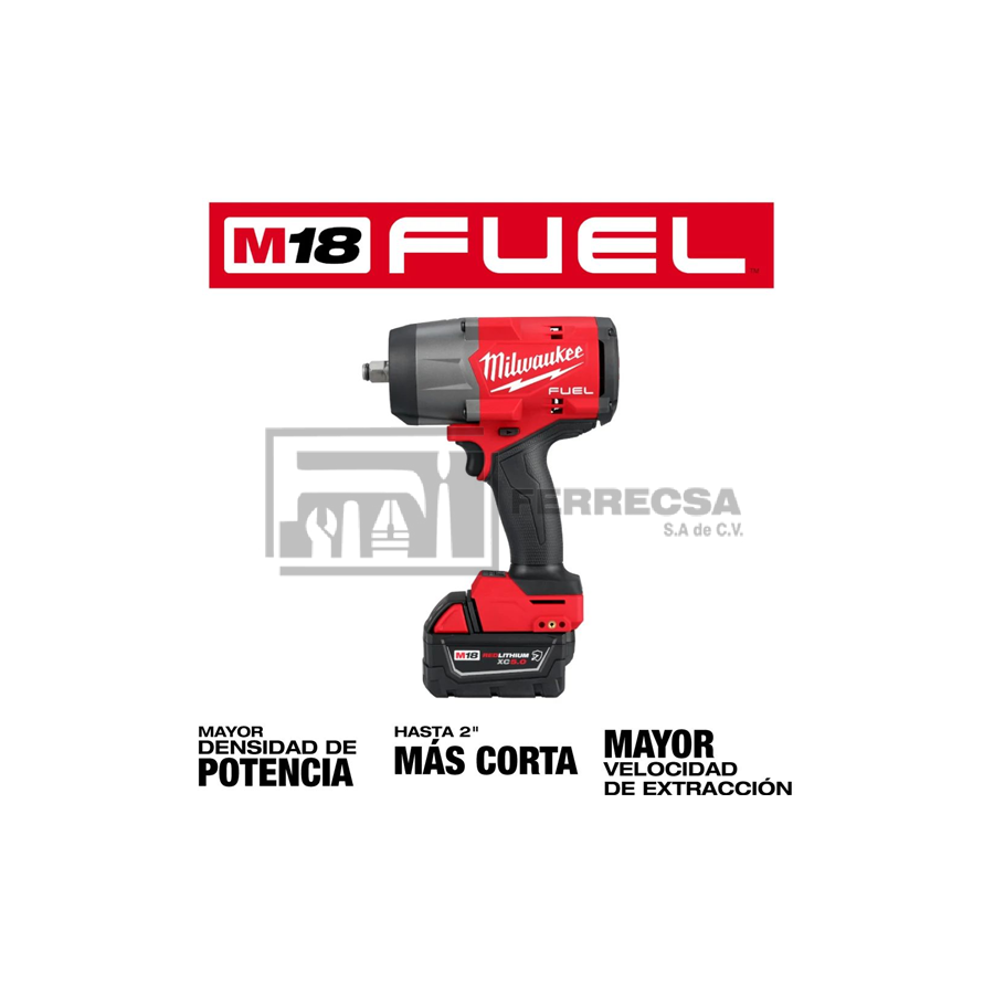 LLAVE IMPACTO 1/2" M18 5AMP FUEL 2967-22 MILWAUKEE*