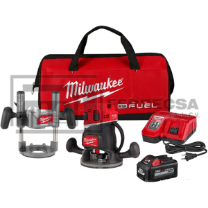 KIT ROUTER CON BASE 1/2"-1/4" M18 FUEL 6AMP 2838-21 MILWAUKEE*