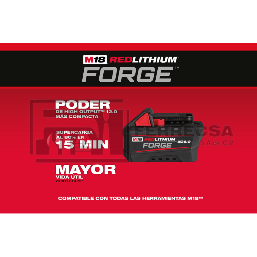 BATERIA M18 FORGE XC 6 AMP 48-11-1861 MILWAUKEE*