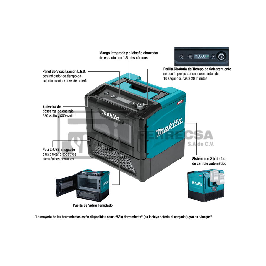 HORNO MICROONDAS XGT40VX2 MW001GZ MAKITA*