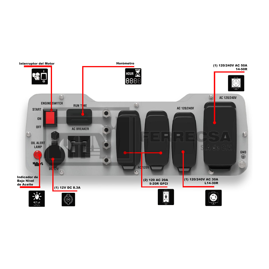 GENERADOR PORTATIL MARCHA 12000W-9000W SUA12000EX AIPOWER*