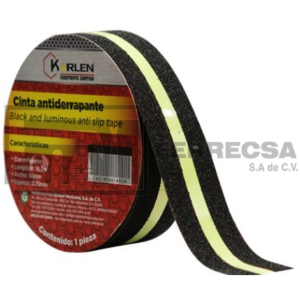 CINTA ANTIDERRAPANTE NEGRA C/REFLEJANTE 2"X18MTR AS145CH KARLEN